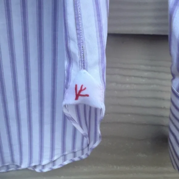 Isaia Lavender Striped Dress Shirt - Picture 6 of 13